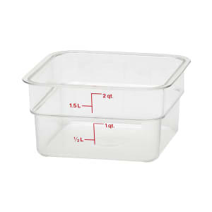 144-2SFSCW135 2 qt Square Food Storage Container - CamSquare®, Clear