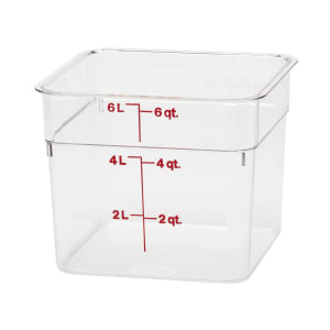 144-6SFSCW135 6 qt Square Food Storage Container - CamSquare®, Polycarbonate, Clear
