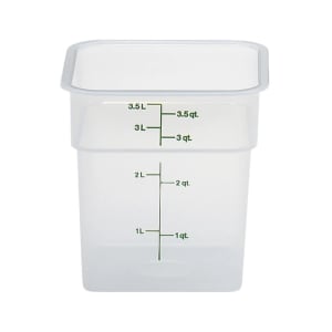 144-4SFSPP190 4 qt Square Food Storage Container - CamSquare®, Plastic, Translucent