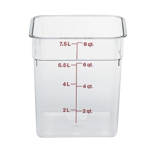 144-8SFSCW135 8 qt Square Food Storage Container - CamSquare®, Clear