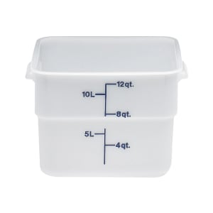 144-12SFSP148 12 qt Square Food Storage Container - CamSquare®, Polyethylene, Natural White