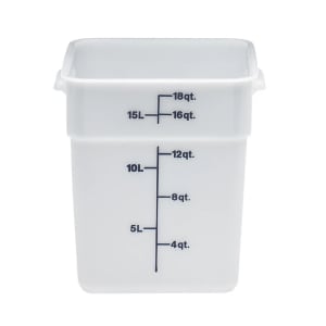 144-18SFSP148 18 qt Square Food Storage Container - CamSquare®, Polyethylene, Natural White
