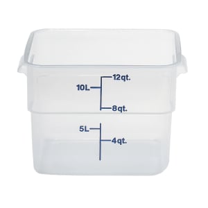 144-12SFSPP190 12 qt Square Food Storage Container - CamSquare®, Polypropylene, Translucent
