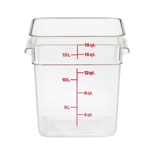 144-18SFSCW135 18 qt Square Food Storage Container - CamSquare®, Polycarbonate, Clear