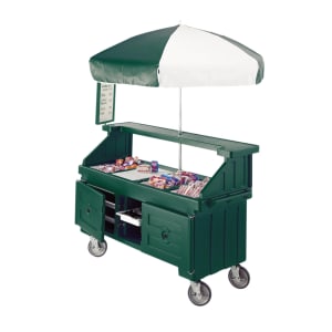 144-CVC724519 Food Cart w/ Cover & Cutting Board, 74 1/4"L x 31 3/4"W x 94"H, Green