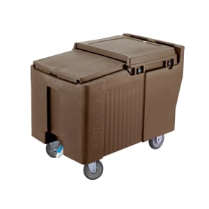 144-ICS175L131 175 lb Insulated Mobile Ice Caddy - Plastic, Dark Brown
