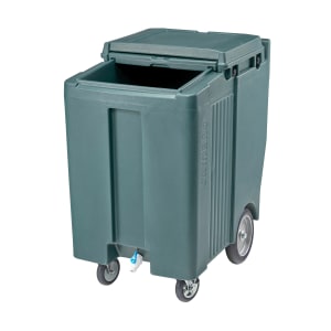 144-ICS200TB401 200 lb SlidingLid™ Insulated Mobile Ice Caddy - Plastic, Slate Blue