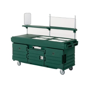 144-KVC854519 Kiosk Type Food Cart w/ Lockable Storage, 85 1/8"L x 33 1/2"W x 70 1/2"H, Green
