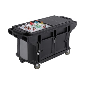 144-VBRUT5110 52 9/32" Work Table Cold Food Bar - (4) Pan Capacity, Floor Model, Black