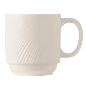 192-BO1114 11 1/2 oz Basics Orbis Mug - Stackable, Porcelain, Bright White