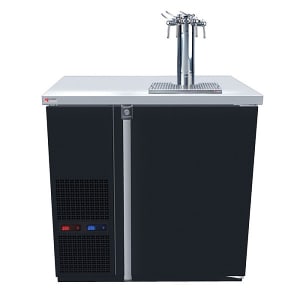 711-MDD36WEC 36 3/4" Dual Zone Wine Dispenser w/ (4) 1/6 Size Keg Capacity - (1) Column & (4) Taps, Black, 115v