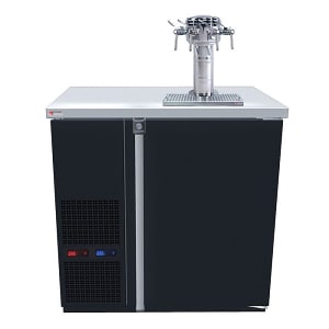 711-MDD36WEE 36 3/4" Dual Zone Wine Dispenser w/ (4) 1/6 Size Keg Capacity - (1) Column & (4) Taps, Black, 115v