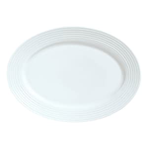 024-911196008 14-1/2" x 10-1/4" Oval Repetition Platter - Porcelain, Aluma White