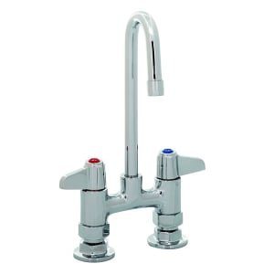 064-5F4DLX03 Deck Mount Faucet - 3" Gooseneck Spout, 4" Centers