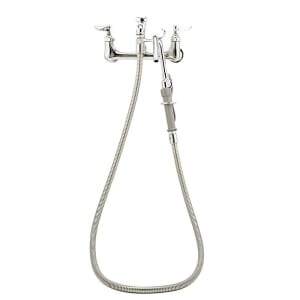064-B0610 Splash Mount Pot Filler Faucet w/ 68" Hose & Hook Nozzle