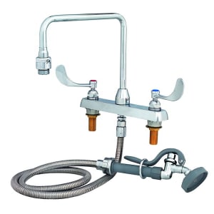 064-B2346 Deck Mount Faucet w/ 10" Gooseneck Nozzle & Spray Valve