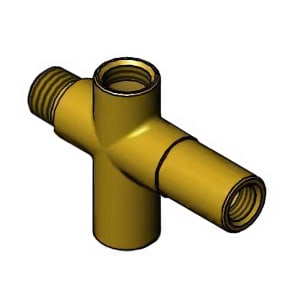 064-B2339TEE Thermometer Tee, Unplated Forged Brass
