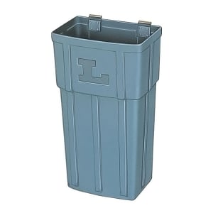 121-202 Large Waste Basket w/ Hanger Strap, Polyethylene, Gray