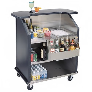 121-884BLK 43" Portable Bar w/ 40 lb Ice Bin & 7 Bottle Speed Rail, Black