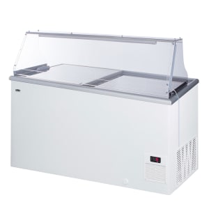 162-NOVA45PDC 53" Mobile Ice Cream Dipping Cabinet w/ 14 Tub Capacity - White, 115v