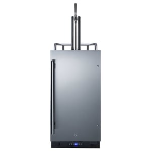 162-SBC15BEER 15" Kegerator Beer Dispenser w/ (1) Keg Capacity - (1) Column, Black/Stainless, 115v