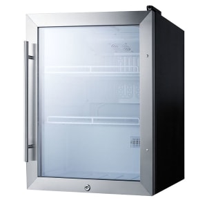 162-SPR314LOS 2.1 cu ft Outdoor Refrigerator w/ Glass Door - Black/Stainless, 115v