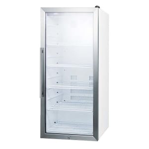 162-SCR1006 21 1/4" SCR Series One Section Glass Door Merchandiser - (1) Right Hinge Door, White, 115v