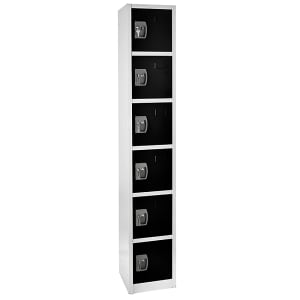 874-629206BLK Six Section Locker w/ (6) Hooks - 12"W x 12"D x 72"H, Steel, Black
