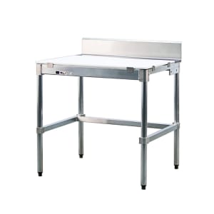 098-30PBS84KD 84" Poly Top Work Table w/  6" Backsplash & 5/8" Top, Aluminum Base, 30"D