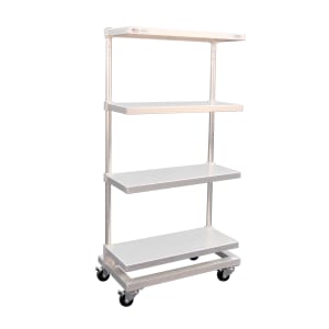 098-53315 Mobile To Go Shelving Unit - 30"W x 16"D x 60"H, Aluminum