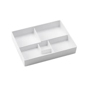 166-BB5WH Bento Box w/ (5) Compartments - 10 4/5" x 8 1/4", Plastic, White