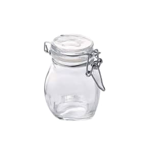 166-HMMJ3 3 1/2 oz Mini Apothecary Jar with Hinged Lid - Glass