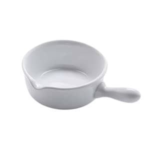 166-CFP4 4 oz Mini Fry Pan/Sauce Cup - White Ceramic