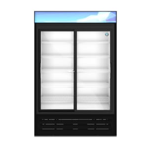 440-RM45SDHCBLK 51" RM Series Two Section Glass Door Merchandiser - (2) Sliding Doors, Black, 115v