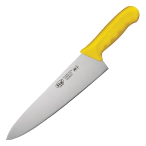 080-KWP100Y 10" Wide Cooks Knife w/ Yellow Polypropylene Handle