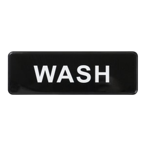 080-SGN318 Wash Sign - 3" x 9", Black
