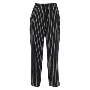 080-UNF3CL Poly Cotton Chef Pants, Large, Chalk Stripe