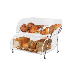 209-BAK2937 2 Tier Countertop Bakery Display Case - Wire Stand, 13 1/2x16x18" Acrylic, Clear