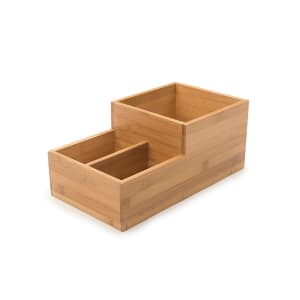 209-BD108 Wooden Condiment Tray w/ (3) Compartments, Bamboo