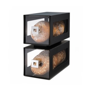 209-BD101 2 Drawer Countertop Bakery Display Case, Acrylic/Stainless, Black