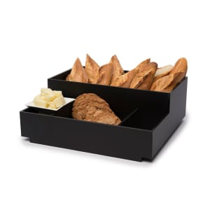 209-BD113 Plastic Condiment Tray w/ (4) Compartments, Black