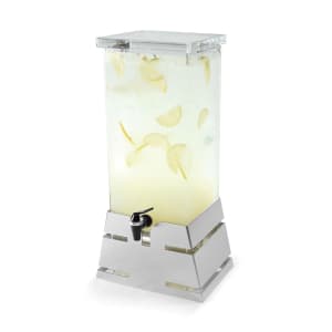 209-LD139 4 gal Beverage Dispenser w/ Ice Basket - Plastic Container, Stainless Base