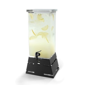 209-LD140 4 gal Beverage Dispenser w/ Ice Basket - Plastic Container, Black Base