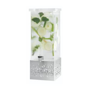 209-LD198 3 gal Beverage Dispenser w/ Ice Basket - Plastic Container, Stainless Base
