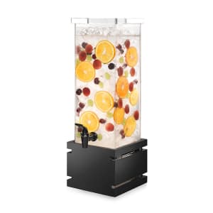 209-LD121 2 gal Beverage Dispenser w/ Ice Basket - Plastic Container, Black Base