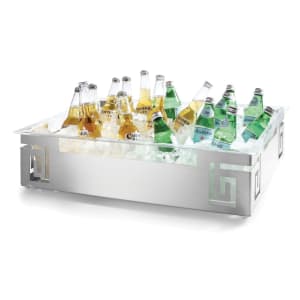 209-SM213 Rectangular Cooling Tub - 25 3/5"L x 17 4/5"W x 6 1/2"H, Stainless Steel 