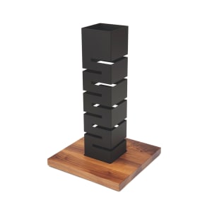 209-SM160 Tower Riser with Walnut Base - 13 3/4x22 1/2" Black