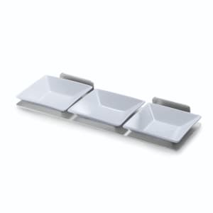 209-SM215 Spice Shelf - 3 Porcelain Bowls, Stainless