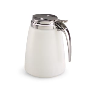 175-2748 48 oz Dripcut® Cylindrical Dripcut Server - White Polyethylene, Chrome Top
