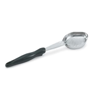 175-6422320 3 oz Oval Perforated Spoodle - Black Nylon Handle, Heavy-Duty, Stainless Steel